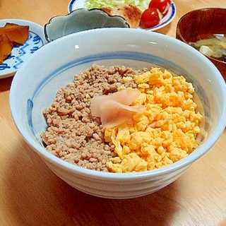 つゆだく(？)の鶏そぼろ丼